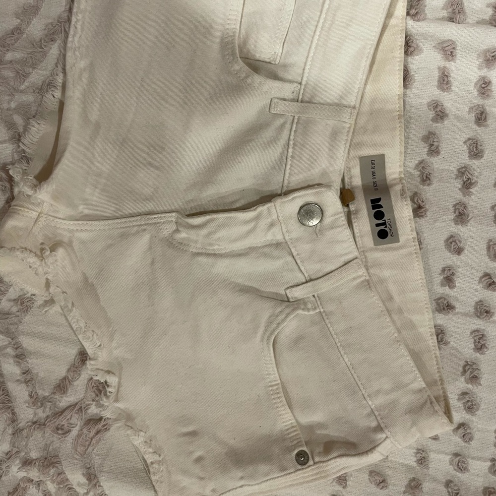 White jean shorts